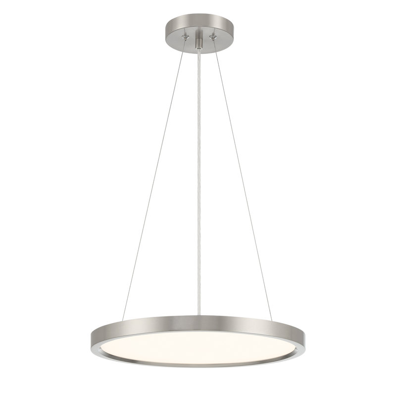 Luminaire suspendu linéaire moderne 1 lumière, Nickel brossé