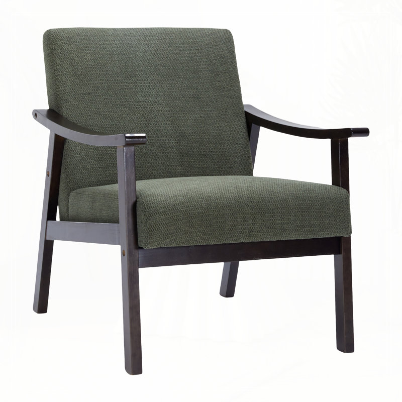 Chaise avec accoudoirs et dossier haut, Vert antique