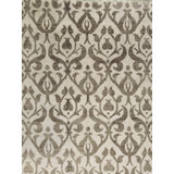 La Ciel Damask Area Rug in Beige/Brown