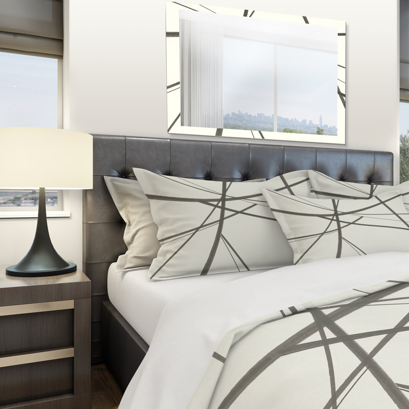 minimalist black and white III - Transitional Duvet Cover Set - Microfiber Polyester, Full/Queen Duvet Cover + 2 Shams