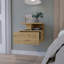 Élégante table de chevet flottante avec options de rangement polyvalentes pour la chambre à coucher-2066368117