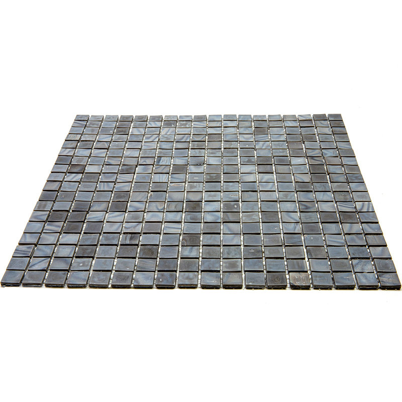 Skosh 0.6" x 0.6" Glass Grid Mosaic Wall & Floor Tile, Mouse Gray