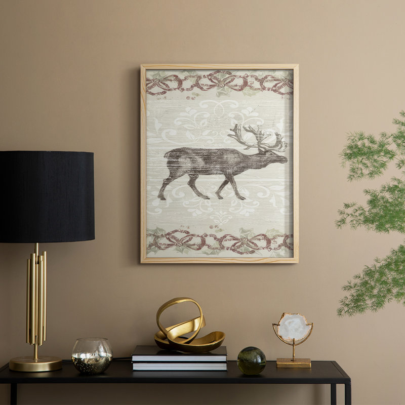 Cabin Christmas Collection B, reproduction encadrée - bois massif, H 30 po x l 24 po, Naturel
