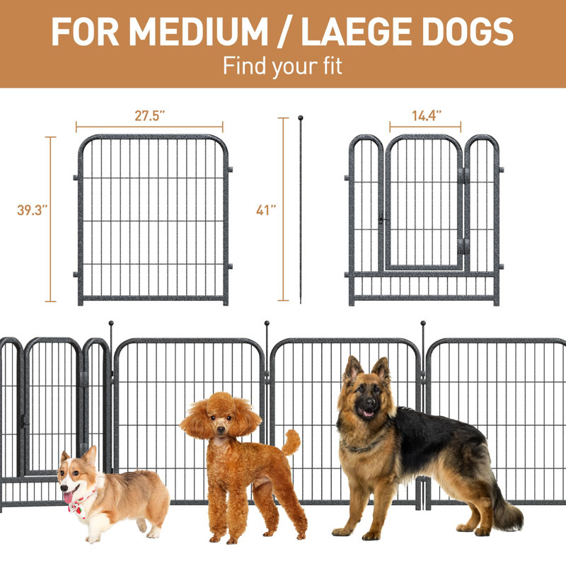 101.6cm H Panel Metal Yard Kennel