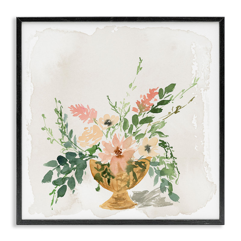 «Sunday's Best Florals», estampe numérique par Lucille Price, Giclée encadrée noir minuit, H 12 po x l 12 po