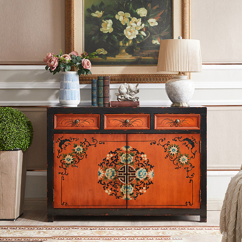 Large capacity painting practical accent cabinet