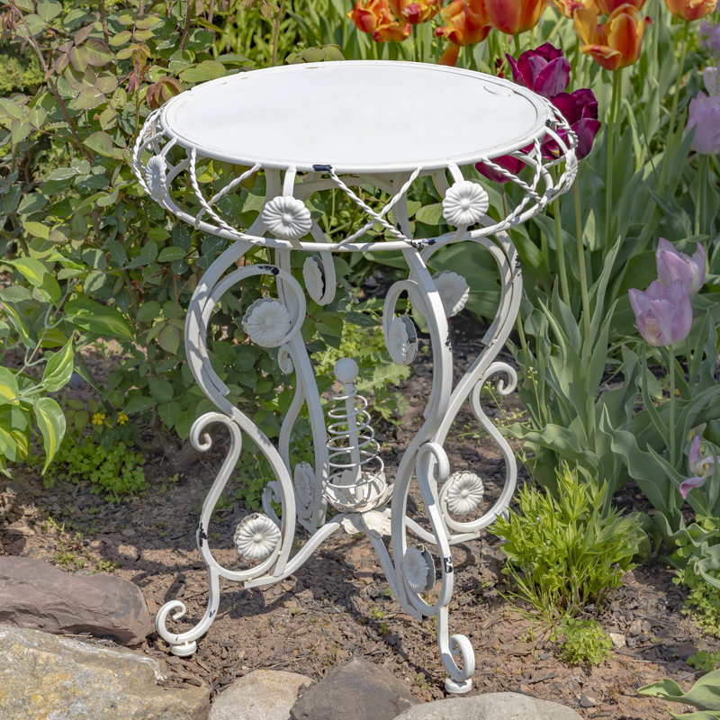 Table bistro en métal "Copenhagen 1843" Zaer SA, Blanc antique