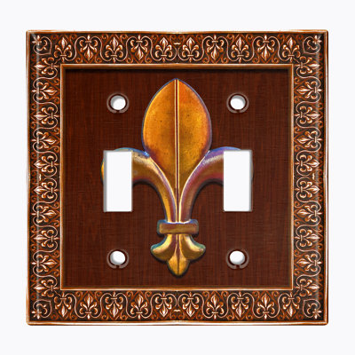 Patterned 2 - Gang Toggle Light Switch Standard Wall Plate