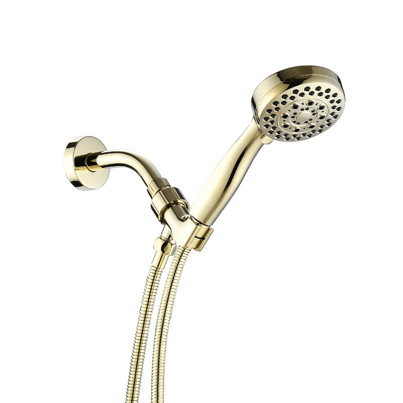 Douchette à main avec 5 réglages réglables - haute, bonne résistance aux chocs, ronde, eau et force de jet, comprend des tuyaux de qualité en ABS, une tête de diamètre de 3,5 po, une performance constante,