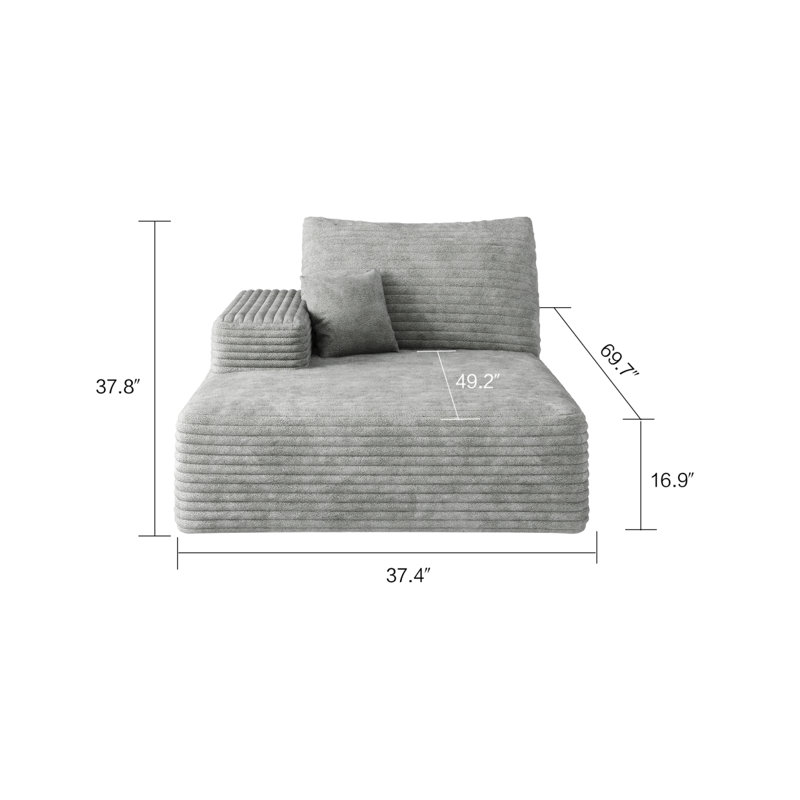 Boneless Y119-L-Sleeper Sofa Sleeper, Sofa, Loveseat, Modern Sofa, Left Hand Facing, Antique Gray
