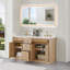 Meuble-lavabo double 60 po en chêne naturel Noe-65481822