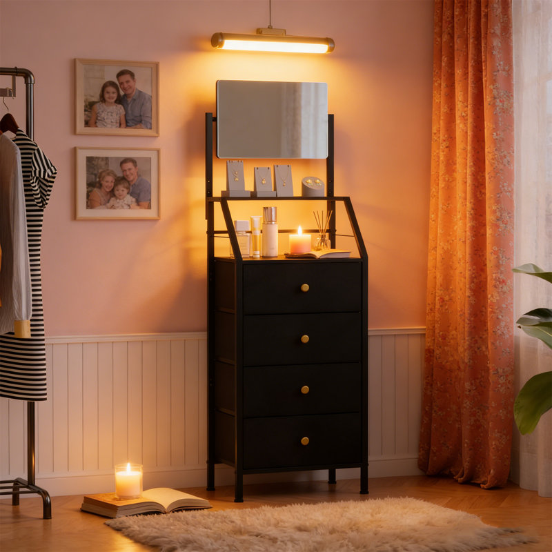 36cm W 4 - Drawer Chest of Drawers, Black