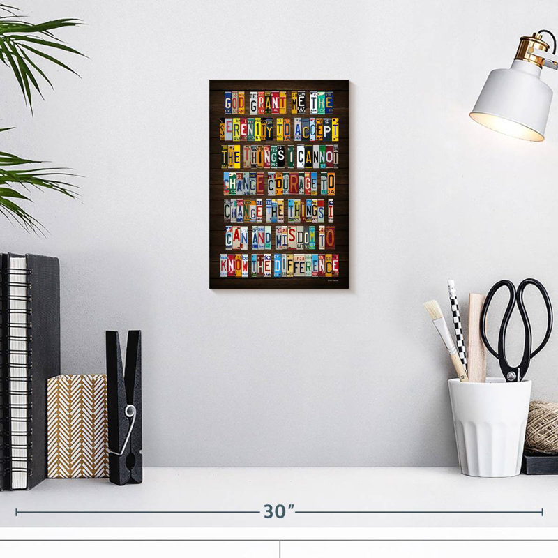 Verset biblique de la sérénité, H 12 po x l 8 po