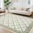 Modern Machine Washable Area Rugs Diamond Floor Mats with Non-Slip Backing, Non-Shedding Floral Print Accent Rug, Foldable Soft Low Pile Indoor Carpet-1290958555