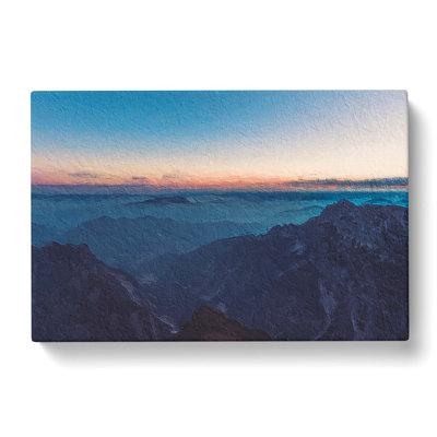 Sunset Over Mojstrovka In Slovenia - Wrapped Canvas Painting