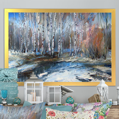 Winter Birches Forest - Décoration murale traditionnelle sur toile