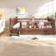 Grand lit en bois compact avec rangement, style moderne pour chambre d'enfant