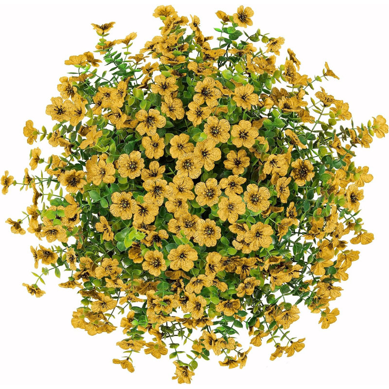 Panier de fleurs artificielles artificielles pour l'été, Jaune