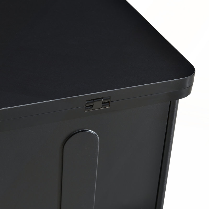 Modern Space-Saving Centre Table with Foldable Top, Black