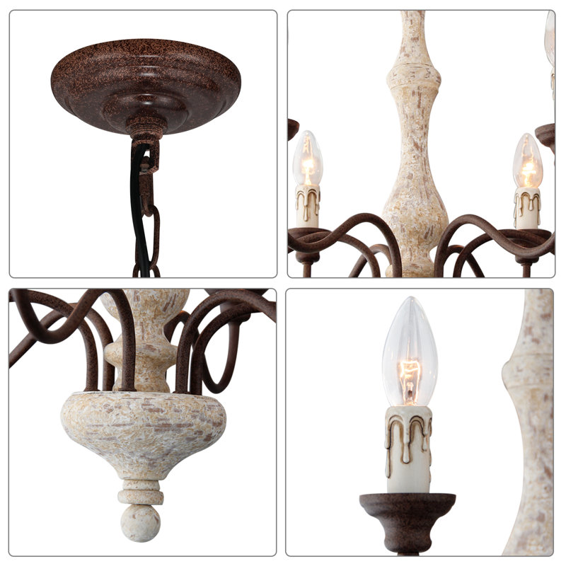 Tolar 6 - Light Iron Dimmable Empire Chandelier