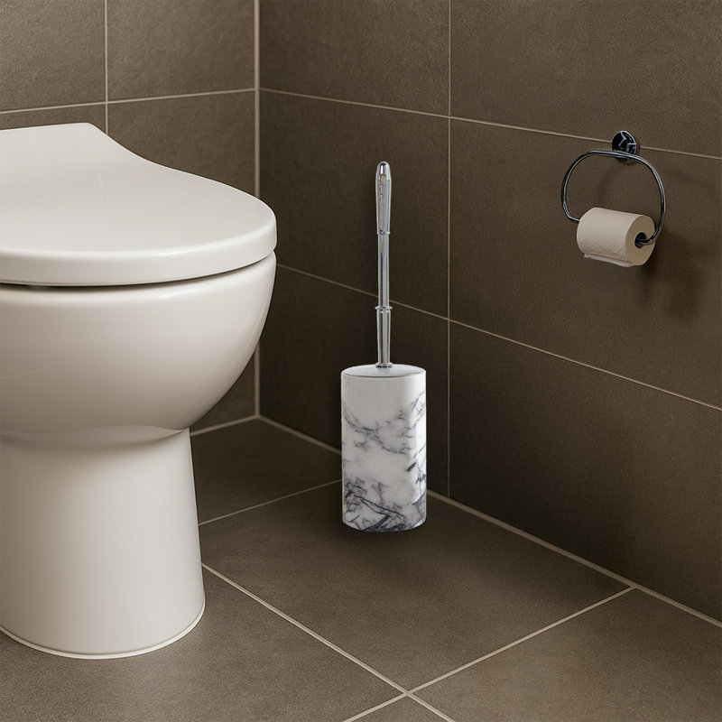 Brosse de toilette 100% marbre, Marbre blanc