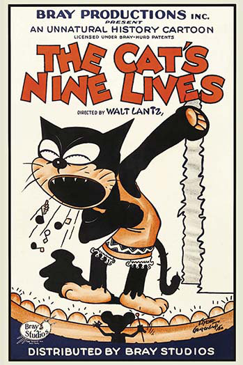 « the cat neuf vies », affiche rétro, H 66 po x l 44 po x P 1,5 po