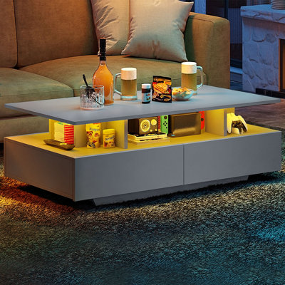 Metro Lane Coffee Table With 4 Drawers, Modern Centre Table