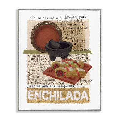 Mexican Enchilada Recipe Art by Nancy Overton