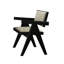Fauteuil 2 pièces pour salle à manger, noir avec revêtement gris, style contemporain et 2, design-1923861006