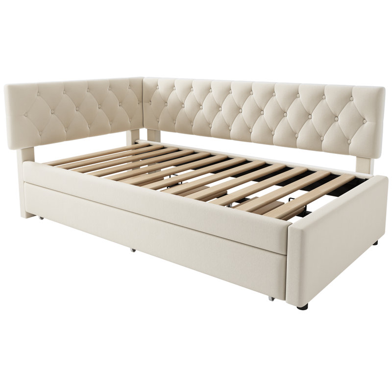 Upholstered Bed, Beige