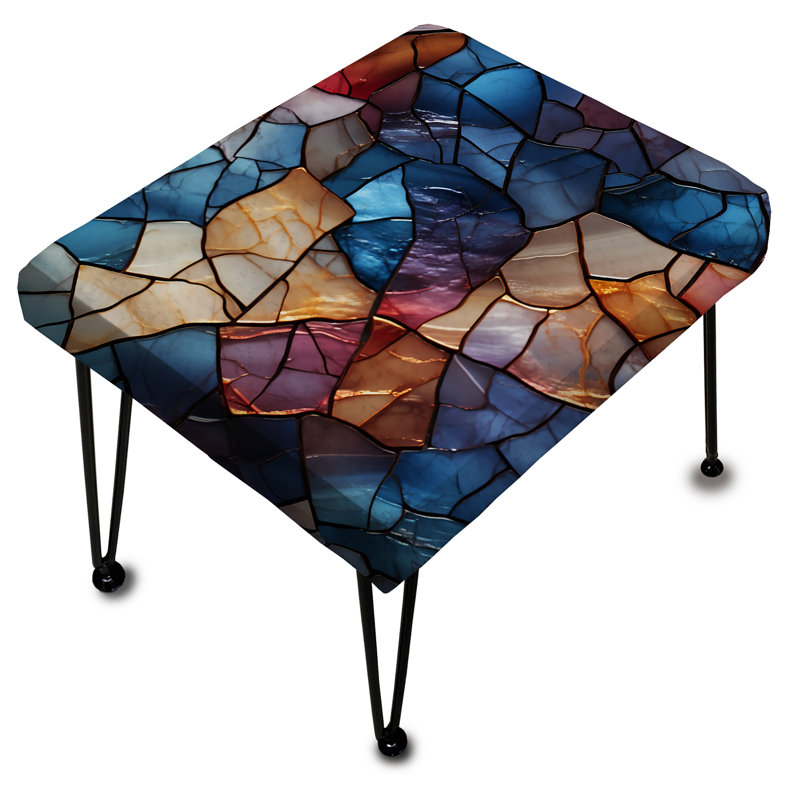 Moody Mosaic Ii Moody Patterns - Repose-pieds rectangulaire en marbre