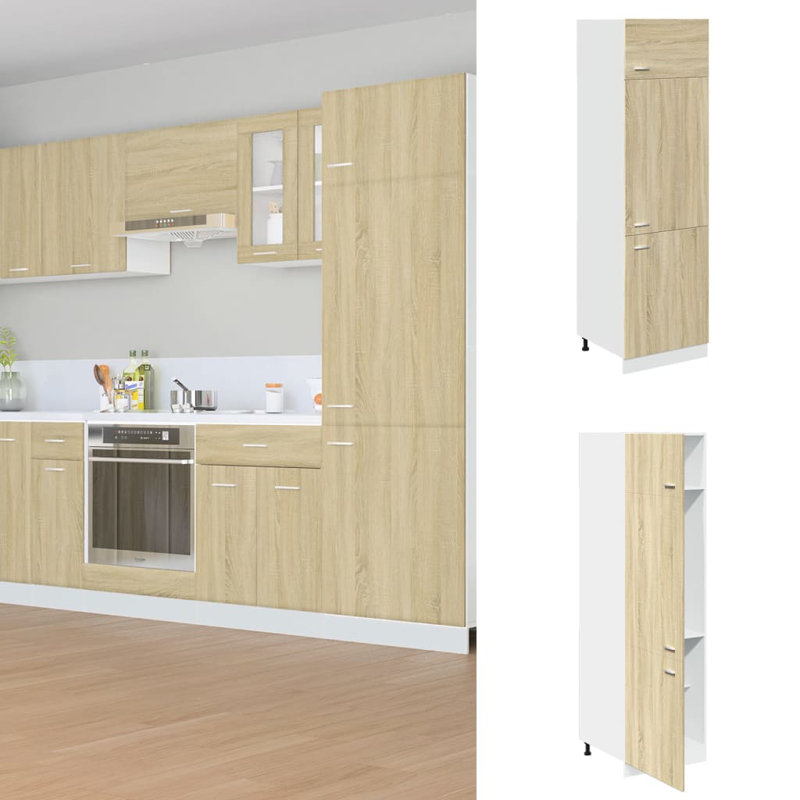 Asquith Refrigerator Cabinet Lyon Sonoma Oak 60x57x207 cm Engineered Wood