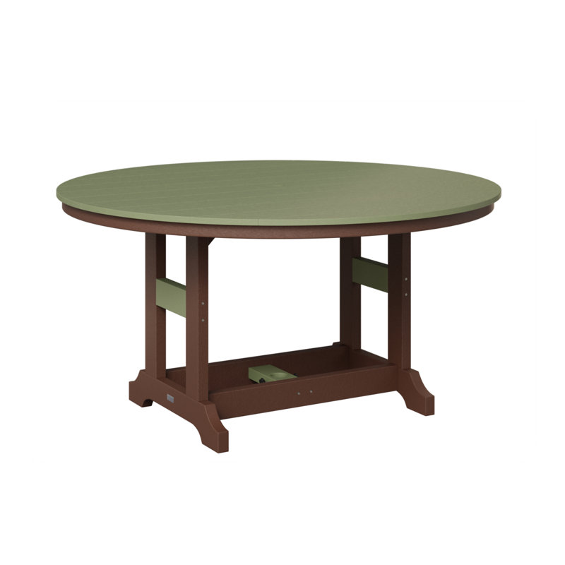 Garden Classic Outdoor Round Bar Table, Seashell, Weatherwood