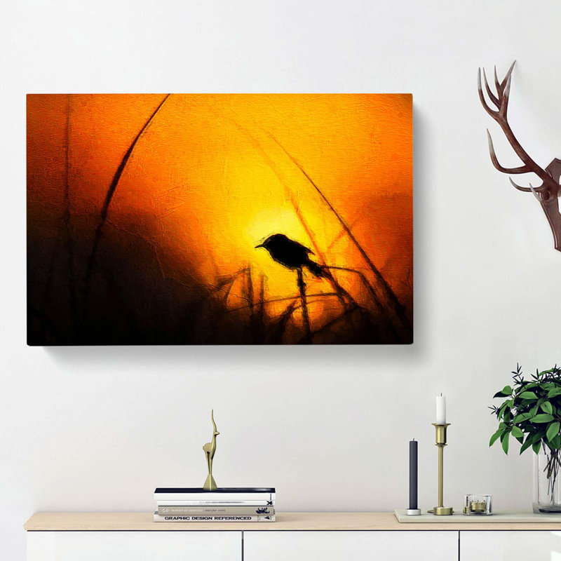 Bird in the Sunset - Wrapped Canvas, 35cm H x 50cm W x 3cm D