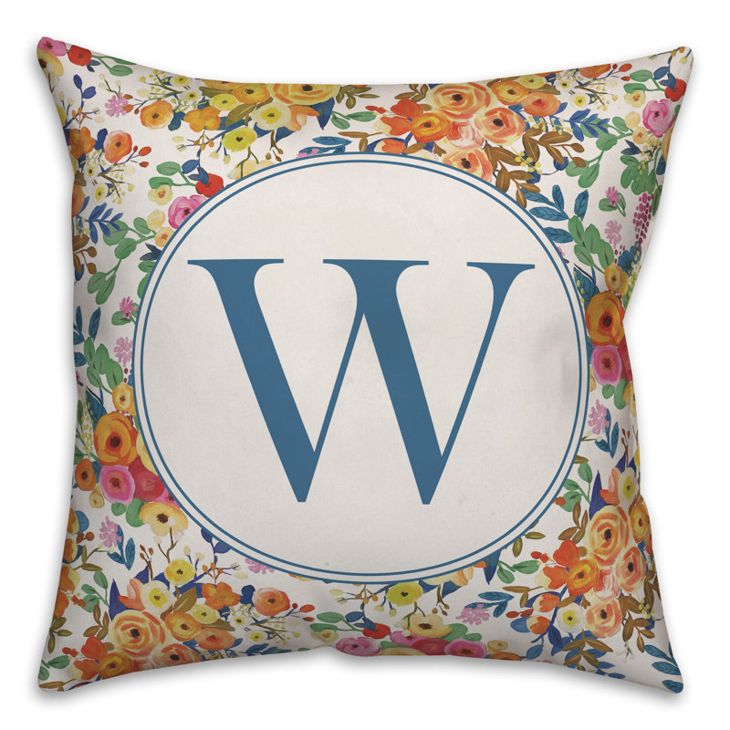Floral Reversible Throw Pillow, W