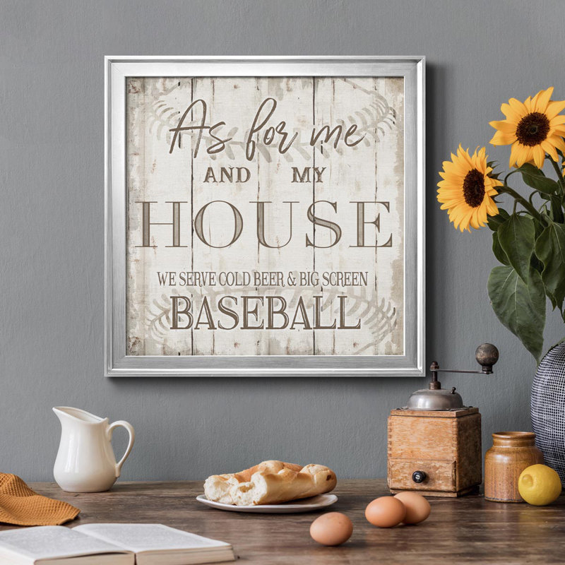 Baseball - Toile encadrée de qualité supérieure - prête à être accrochée, H 30,5 po x l 30,5 po x P 1,5 po, Noir