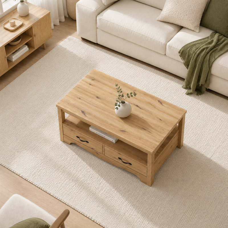 Table basse avec rangement Callison, Oak wood