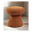 Tabouret décoratif contemporain en forme de champignon avec revêtement en tissu Teddy, tabouret à piédestal brun pour le salon-995752014