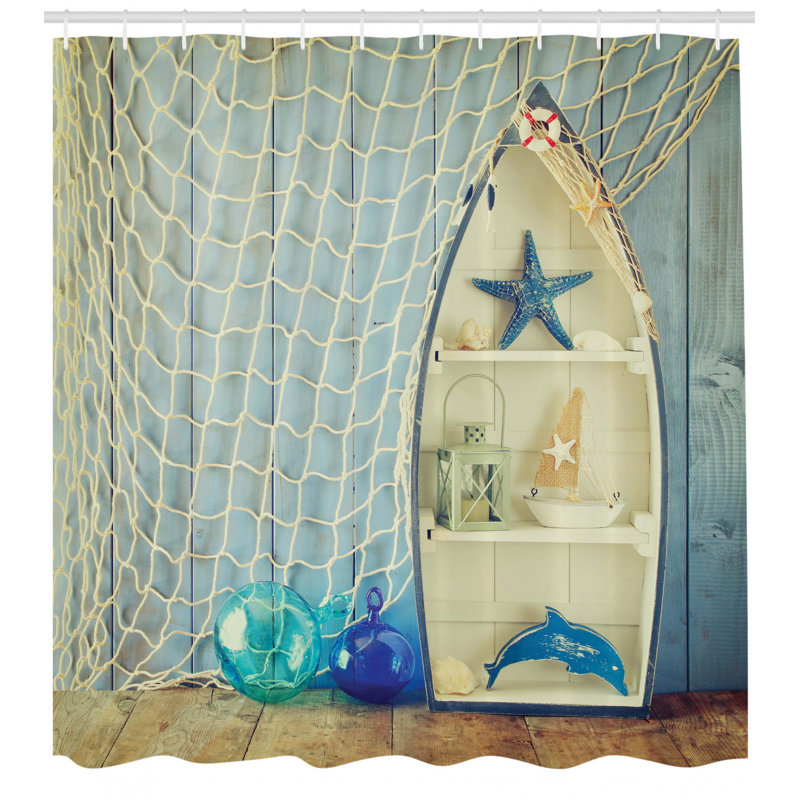 Ensemble de rideau de douche + crochets, H 69 po x l 105 po