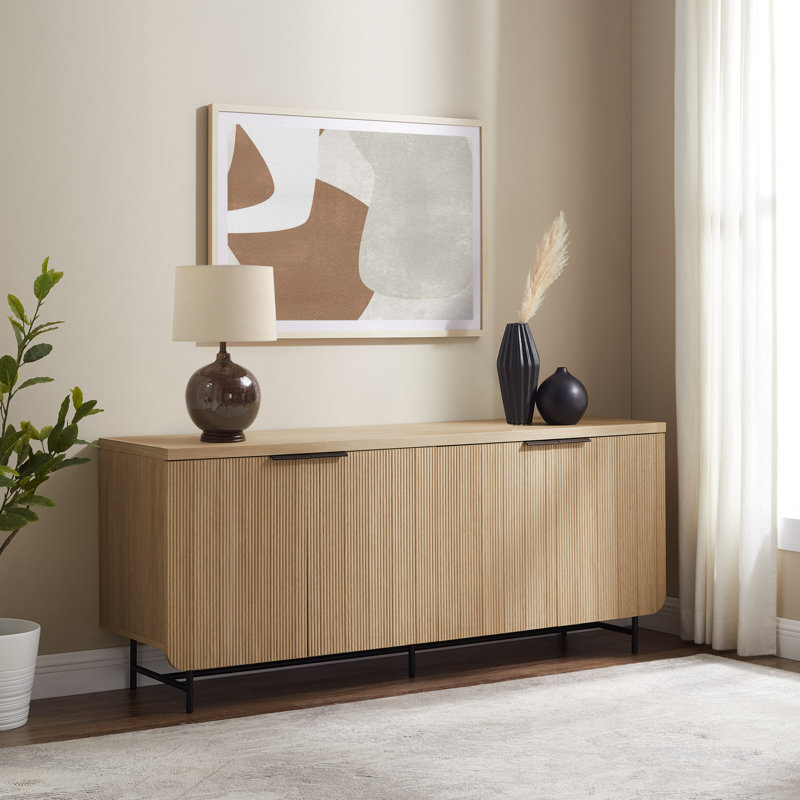 Buffet 4 portes Reeded, Chêne côtier