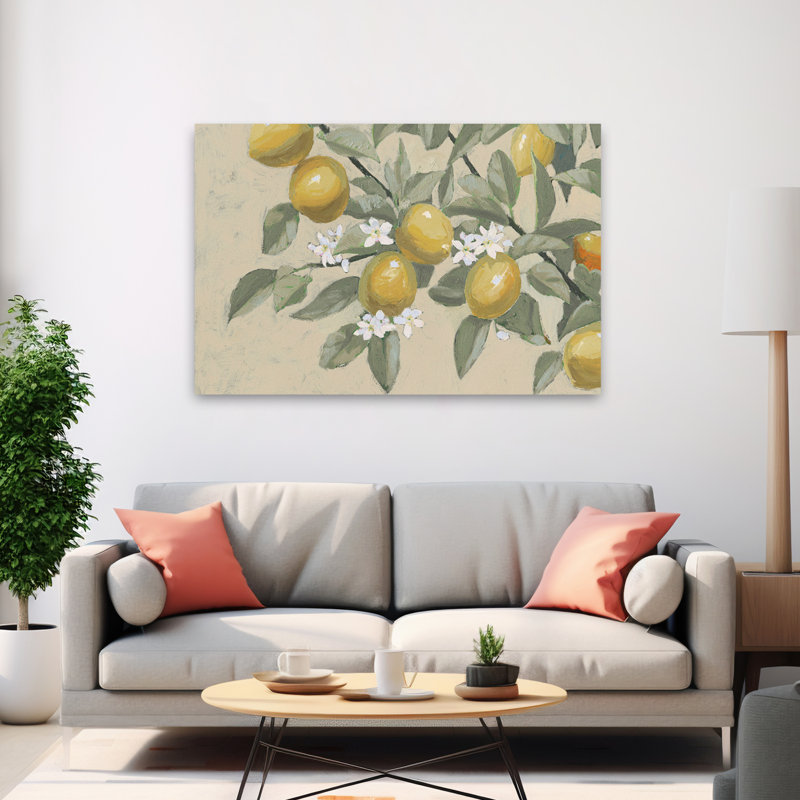 Branche de citron contemporaine neutre, H 60 po x l 40 po