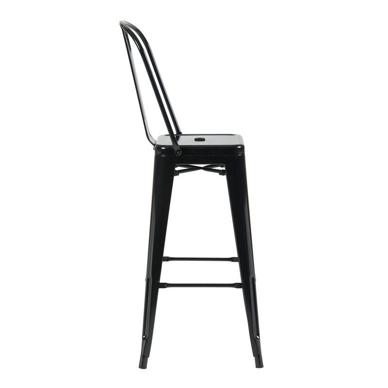 Counter Stool with Metal Frame, Black