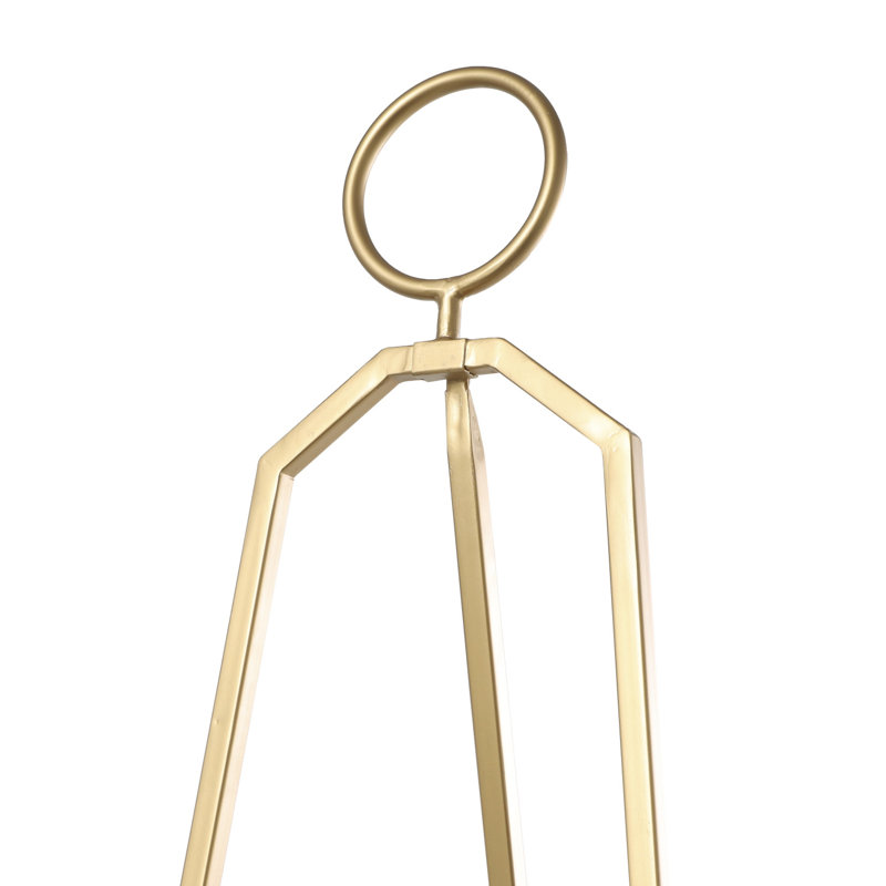 Metal Tall Adjustable 3 Tier Display Gold Easel with Circular Ring Top, 66" H x 21.50" W x  21.50" D