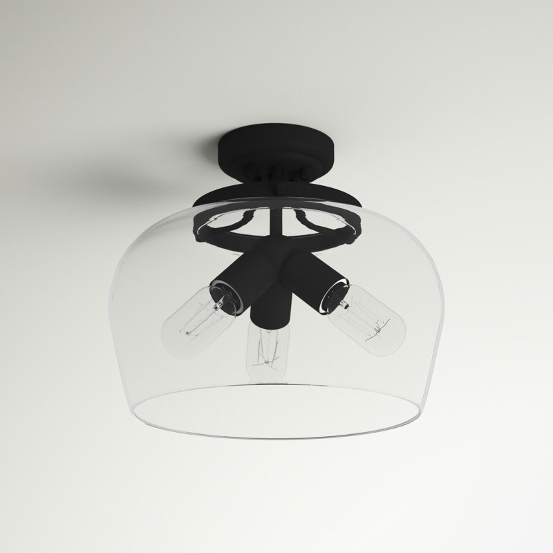 Jagger 3 -Light 13.8'' Semi Flush Mount, Black