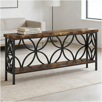 Table basse, canapé industriel, console à 2 niveaux