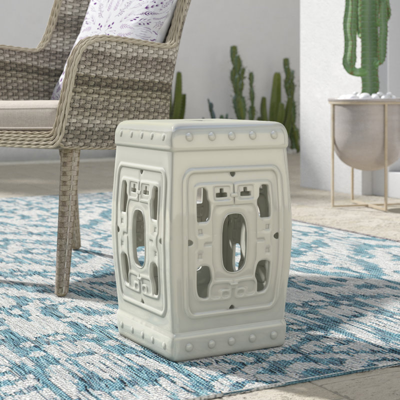 Tabouret de jardin Casey-Lea, Crème