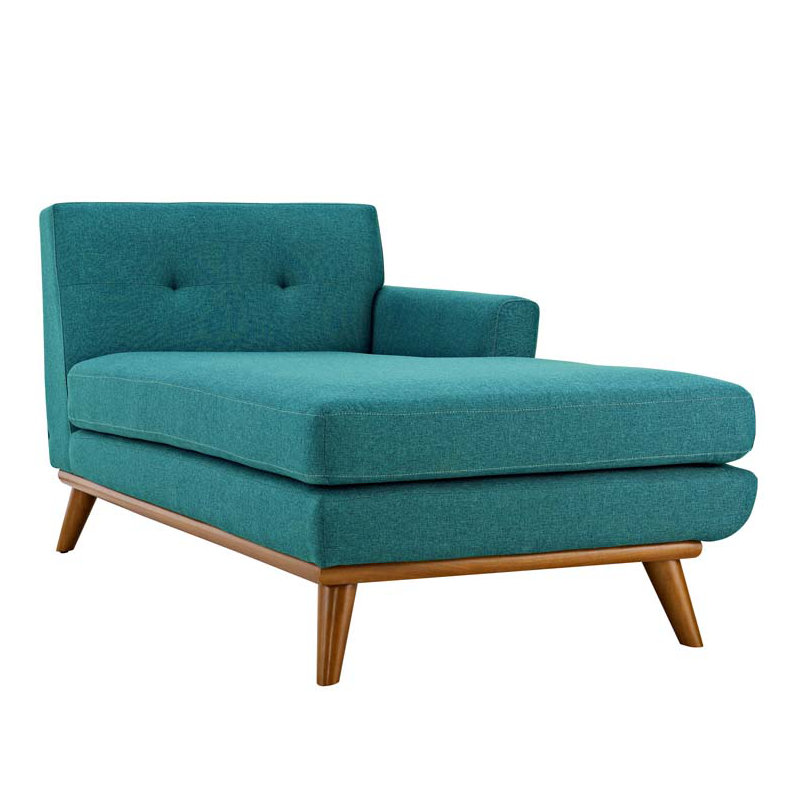 Méridienne Engage de Modway, Tissage uni bleu sarcelle, Orienté vers la droite