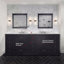 Ensemble de meuble-lavabo double double 84 po x 22 po avec plateau en marbre de Carrare et robinet-971894074-971894079
