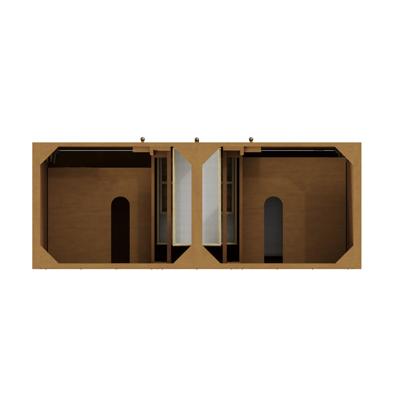 Hudson 60'' W Double Bathroom Vanity Base, Honey Oak