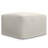 Chantal 24"W Upholstered Polyester Square Pouf with Ivory Boucle Design